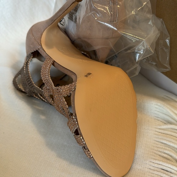 Jessica Simpson Size 9 Jessila Dark Sandbar Combo High Heel Open Toe Bootie - Picture 2 of 4